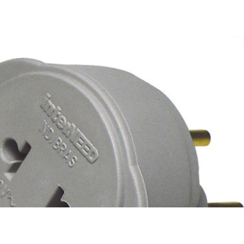 Pino Adaptador (Entrada =2 Redondo/Saida =2 Universal) Interneed Cinza 37804 - Kit C/10 