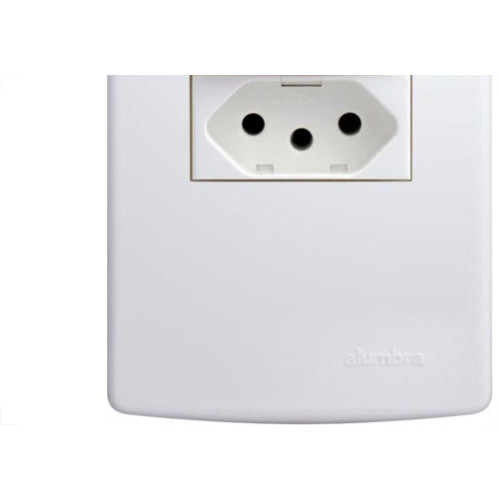 Conjunto Siena 4X2 Branco Com Placa (1Tomada 10A) 6081