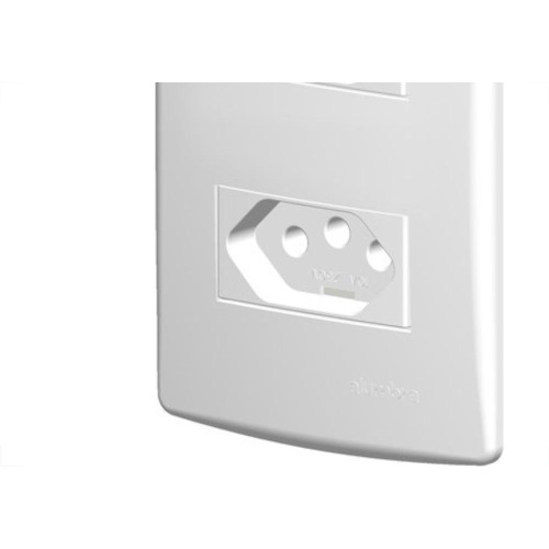 Conjunto Siena 4X2 Branco Com Placa (2Tomadas 10A-V) 6083