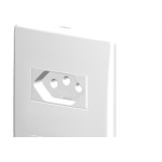 Conjunto Siena 4X2 Branco Com Placa (2Tomadas 10A-V) 6083