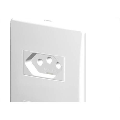 Conjunto Siena 4X2 Branco Com Placa (2Tomadas 10A-V) 6083