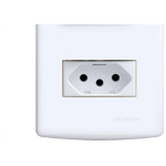 Conjunto Siena 4X2 Branco Com Placa (1Paralelo+1Tomada 10A) 6085