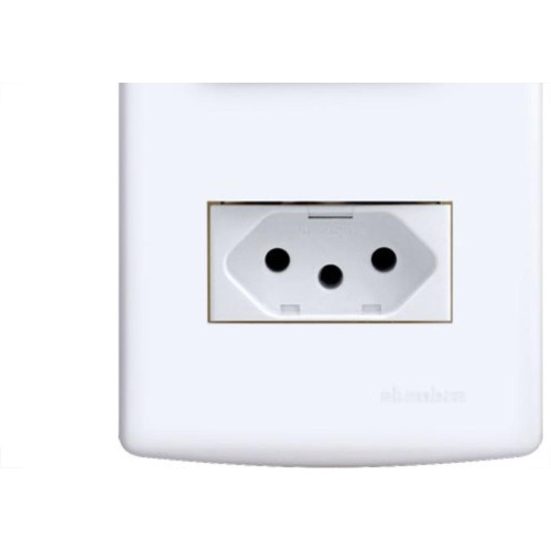 Conjunto Siena 4X2 Branco Com Placa (1Paralelo+1Tomada 10A) 6085