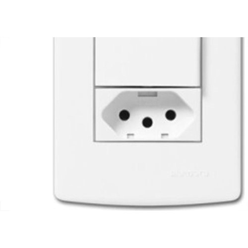 Conjunto Siena 4X2 Branco Com Placa (2Simples+1Tomada 10A) 6086