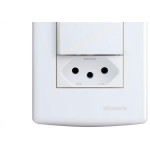 Conjunto Siena 4X2 Branco Com Placa (1Simples+1Paralelo+1Tomada) 6087