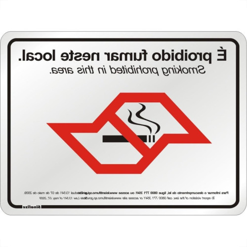 Placa Sinalizacao Aluminio 20X25 ''Lei Antifumo'' 180Sp