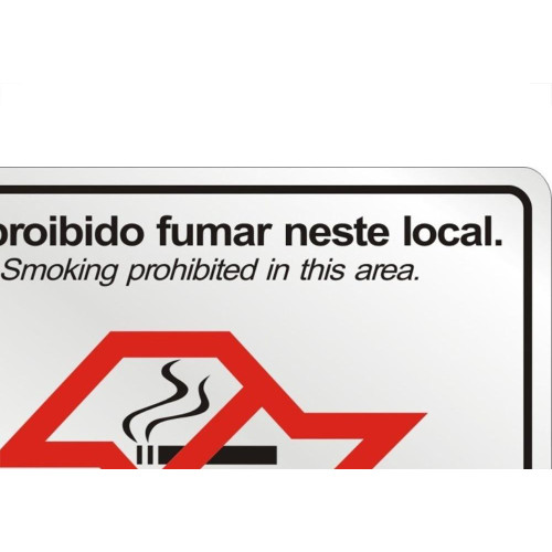Placa Sinalizacao Aluminio 20X25 ''Lei Antifumo'' 180Sp