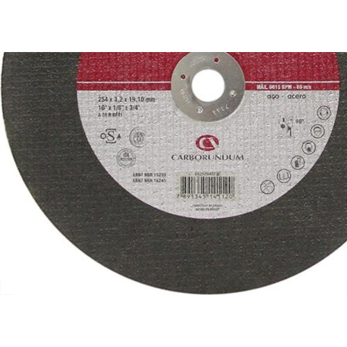 Disco De Corte Para Ferro Carborundum 10 X 1/8 X 3/4 2 Telas 