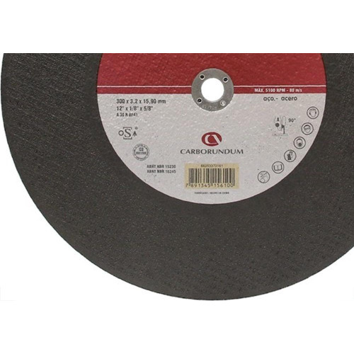 Disco De Corte Para Ferro Carborundum 12 X 1/8 X 5/8 2 Telas 