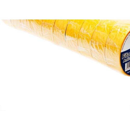 Fita Isolante Brasfort 10M X 19Mm Amarela 8646 - Kit C/10 