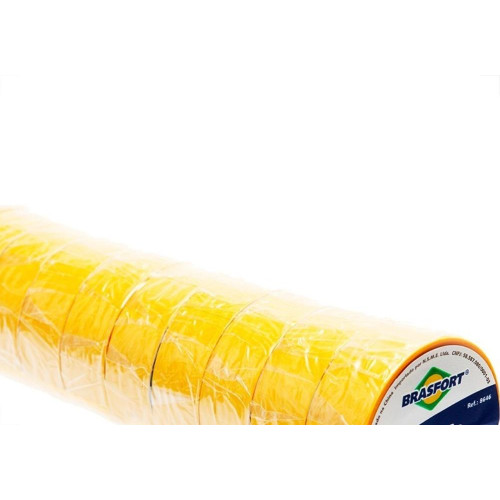 Fita Isolante Brasfort 10M X 19Mm Amarela 8646 - Kit C/10 