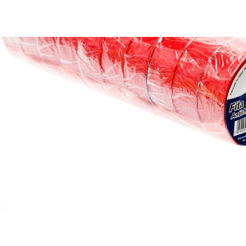 Fita Isolante Brasfort 10M X 19Mm Vermelha 8650 - Kit C/10 