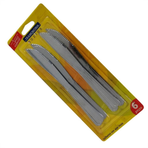 Faca Tramontina Churrasco Buzios 6Pecas Inox 23750/604