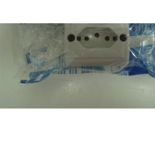 Tomada Externa Lorenzetti 2 Polos +Terra 10A Retangular Cinza 