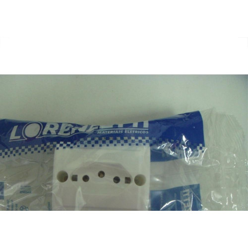 Tomada Externa Lorenzetti 2 Polos +Terra 10A Retangular Branca 