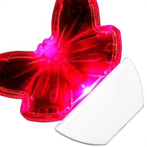 Abajour Noturno Brasfort Led Borboleta 220V Rosa 8859