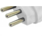Pino Macho 2 Polos+Terra Daneva 20A Branco Dn1616 - Kit C/12 