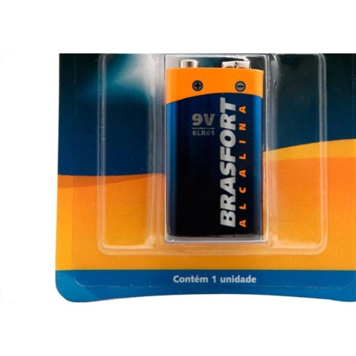 Pilha Brasfort Alcalina Bateria 09V Cartela Com 1 Peca 6304