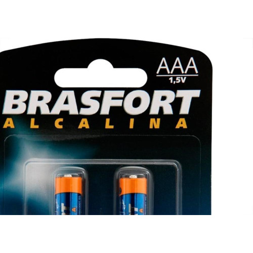 Pilha Brasfort Alcalina Palito ''Aaa'' Cartela 2 Pecas 6300