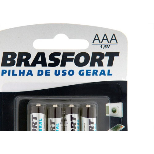 Pilha Brasfort Palito Aaa Cartela Com 4 Pecas 6307