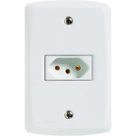 Conjunto Tramontina Lux 4X2 Branco Com Placa (1 Tomada 10A) 