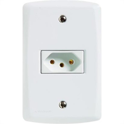 Conjunto Tramontina Lux 4X2 Branco Com Placa (1 Tomada 10A) 