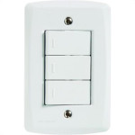 Conjunto Tramontina Lux 4X2 Branco Com Placa (3 Simples) 