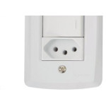 Conjunto Tramontina Lux 4X2 Branco Com Placa (2 Simples+Tomada) 