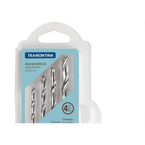 Broca Videa Tramontina 4/5/6/8Mm 4 Pecas 