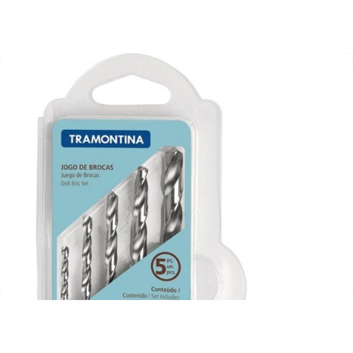 Broca Aco Rapido Tramontina 3/4/5/6/8Mm 5 Pecas 
