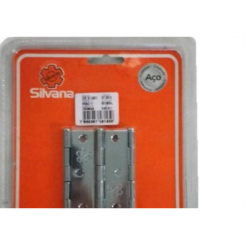 Dobradica Silvana 880 Cromada 2.1/2'' Blister Com 3 Pecas 91450