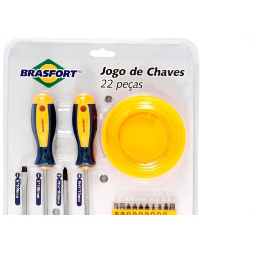 Chave Fenda/Phillips/Torx Brasfort Com Catraca Com 22 Pecas 7031