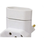 Pino 3 Saidas 2 Polos+Terra Perlex Branco 345Br