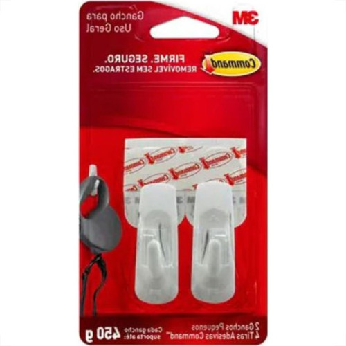 Gancho Adesivo 3M Branco Plastico 450G 2Pecas H0001932278