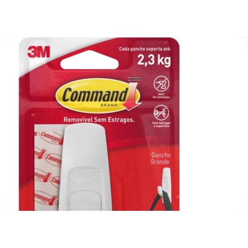 Gancho Adesivo 3M Branco Plastico 2,3 1Kg 1Peca H0001818105