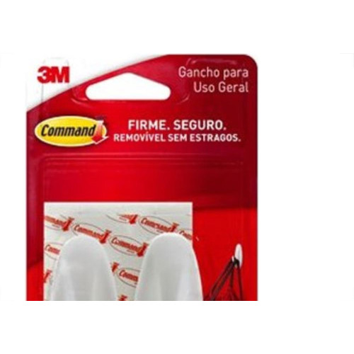 Gancho Adesivo 3M Designer Medio 2Pecas Branco H0002040865
