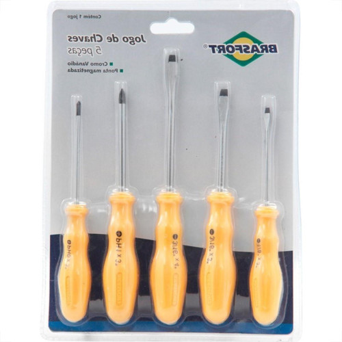 Chave Fenda/Phillips Brasfort Magnetica Com 05 Pecas 8027