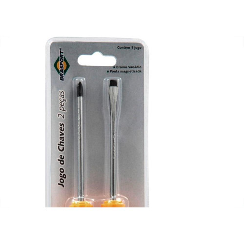 Chave Fenda/Phillips Brasfort 3/16X4 Com 2 Pecas 7279