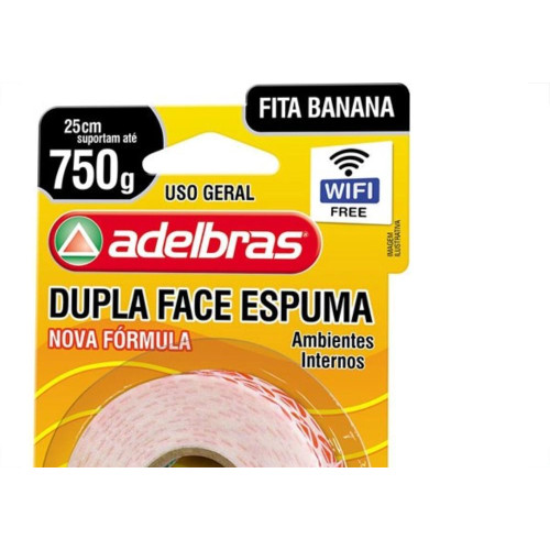 Fita Dupla Face Adelbras Espuma 12 X 2M 