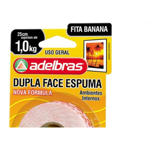 Fita Dupla Face Adelbras Espuma 19 X 2M .