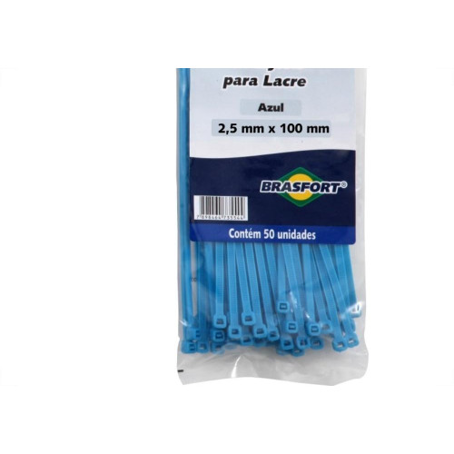 Abracadeira Nylon Brasfort Azul 2,5X100 50 Pecas 7293