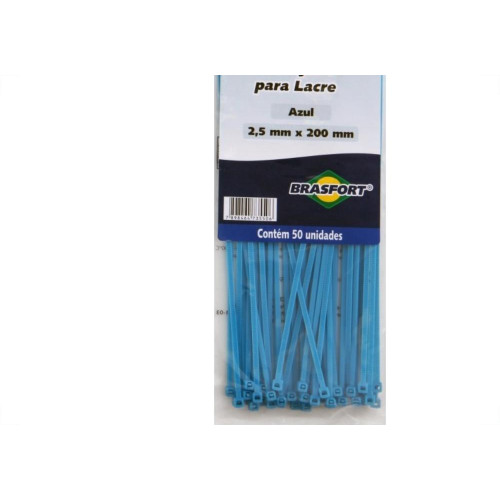 Abracadeira Nylon Brasfort Azul 2,5X200 50 Pecas 7297