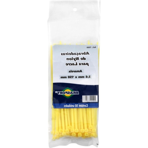 Abracadeira Nylon Brasfort Amarela 3,6X150 50 Pecas 7300