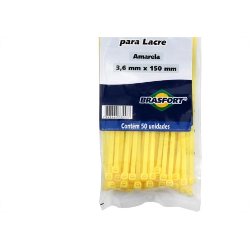Abracadeira Nylon Brasfort Amarela 3,6X150 50 Pecas 7300