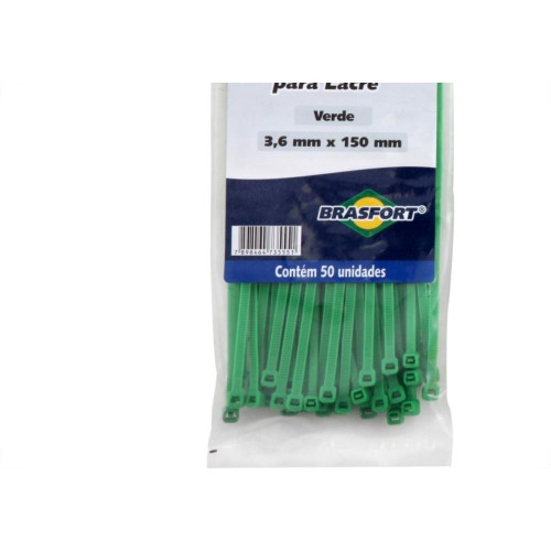 Abracadeira Nylon Brasfort Verde 3,6X150 50 Pecas 7302
