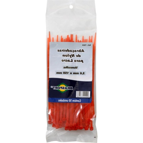 Abracadeira Nylon Brasfort Vermelha 3,6X150 50 Pecas 7303