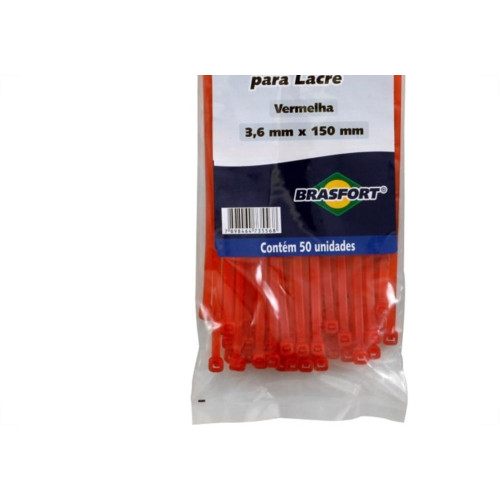 Abracadeira Nylon Brasfort Vermelha 3,6X150 50 Pecas 7303