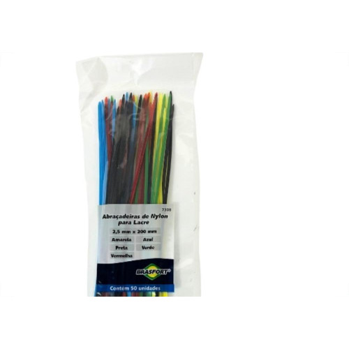 Abracadeira Nylon Brasfort Cores 2,5X200 50 Pecas 7308