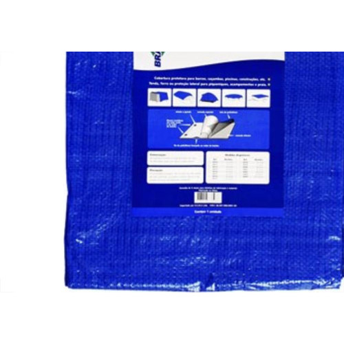 Lona Carreteiro Brasfort Azul 3X 3M 100 Gramas Por M² 8595