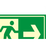Placa Sinalizacao Pvc 20X30 ''Saida Seta Direita Fluorescente'' 250Bg